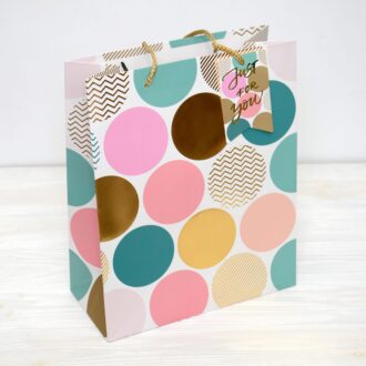 Пакет 260*120*320 мм (Just For You пастель - горошок на білому)