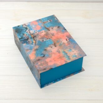 Коробка-книга Акварель синя 16*22*7.5 см M