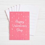 Міні-листівка 70*100 мм Happy Valentine's Day рожева