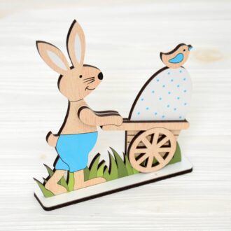 Фігурка на підставці Зайчик-хлопчик з крашанкою