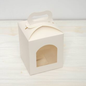 Коробка 130*130*150 мм біла з вікном