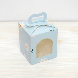 Коробка 130*130*150 мм ромашки з вікном