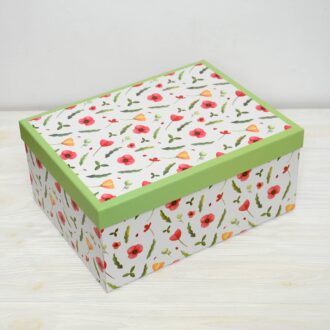 Коробка прямокутна (В) Квіти польові 35*27*15 см