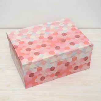 Коробка прямокутна (В) Мозаїка рожева 35*27*15 см