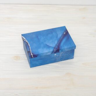 Коробка прямокутна (В) Позолота синя 19*13*7 см