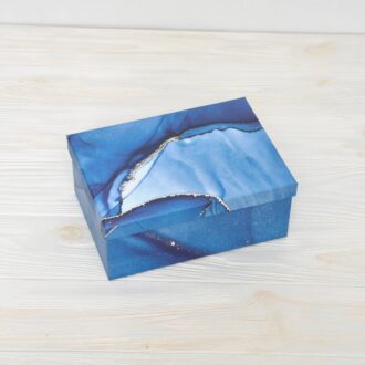 Коробка прямокутна (В) Позолота синя 21*15*8 см