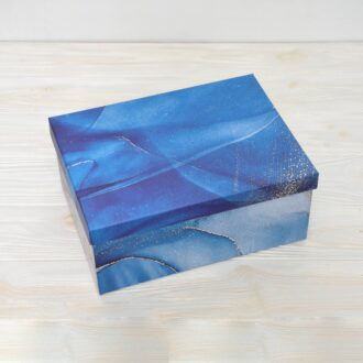Коробка прямокутна (В) Позолота синя 27*20*11 см