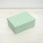 Коробка прямокутна (В) Золоті плямки мятна 23*16*9 см