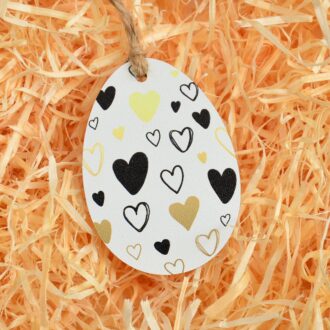 Фігурка підвісна Яйце пласке сердечка золоті