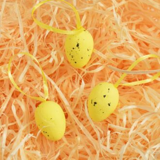 Фігурка підвісна Яйце в цятку 3.5 см жовте