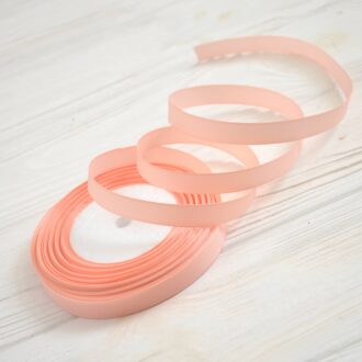 Стрічка репсова 1.2 см рожева персикова - рулон 22 м