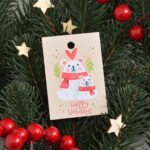 Бірка новорічна 50*70 мм Happy Holidays ведмедики