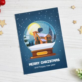 Листівка новорічна 100*140 мм Christmas - New Year скляна куля