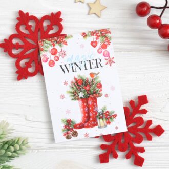 Міні-листівка новорічна 70*100 мм Magic Winter чобітки